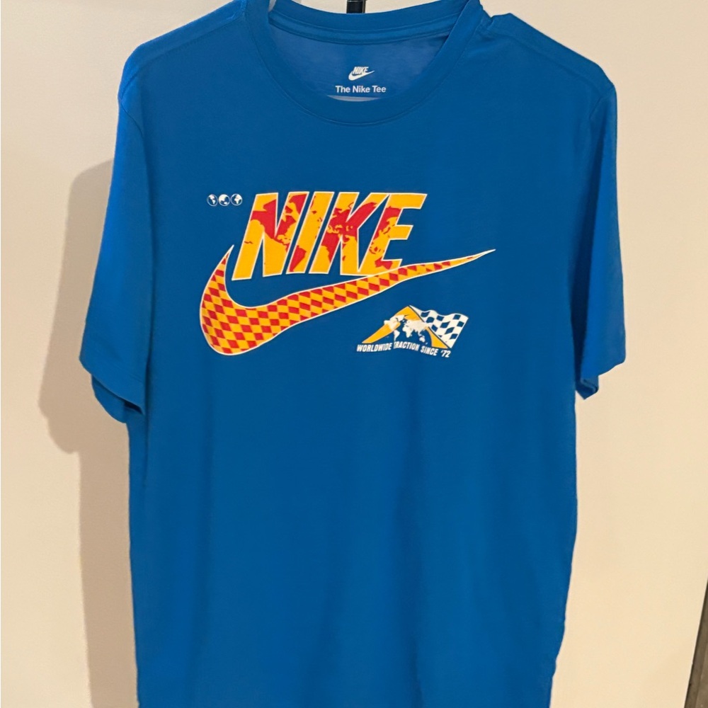 Nike Blue Checkered Logo Men's Tee